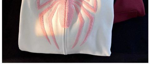 Cute Spider Retro Embroidered Matching Zipper Hoodie