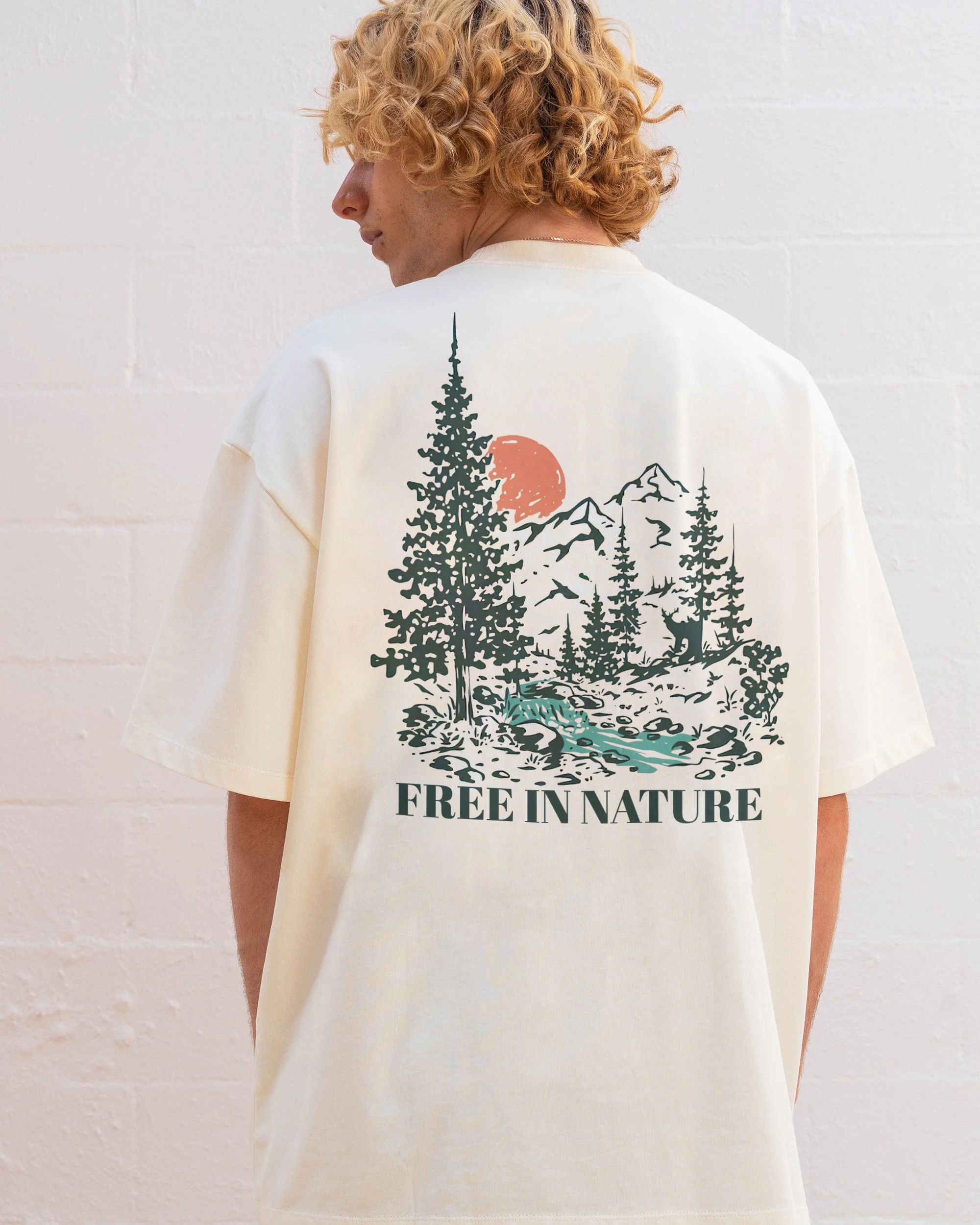 Cotton T-Shirt | Forest Free In Nature Casual Short Sleeve TEE | TIDESENCE