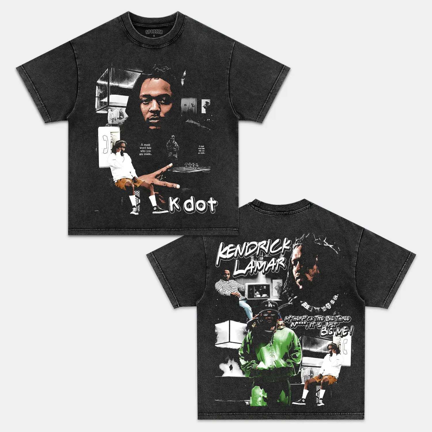 Unisex-Adult Ultra Cotton Washed T-Shirt Graphic KENDRICK LAMAR