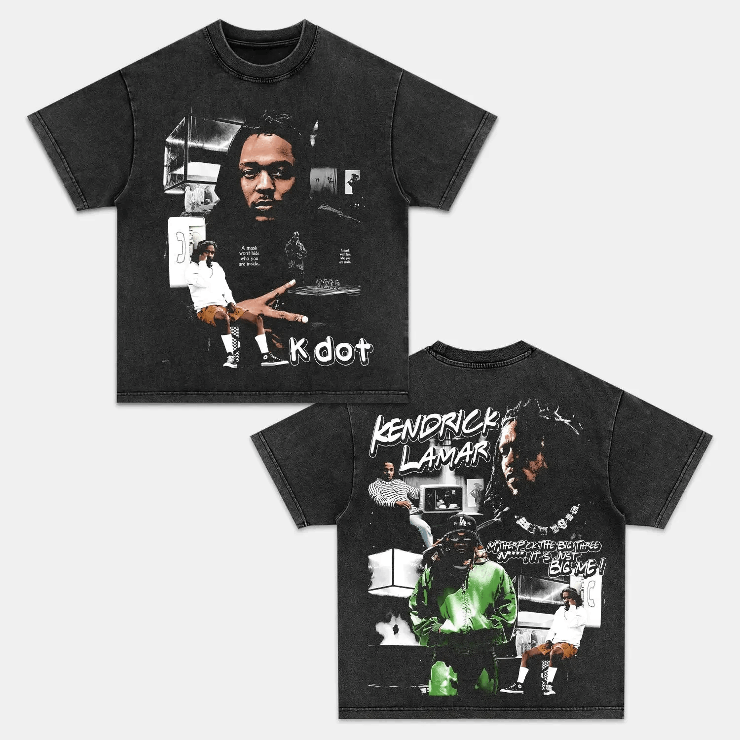 Unisex-Adult Ultra Cotton Washed T-Shirt Graphic KENDRICK LAMAR