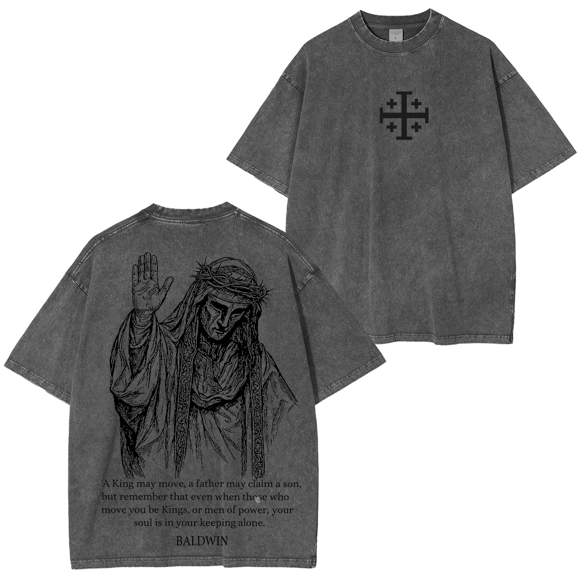 Baldwin IV never gave in to illness King of Jerusalem Washed Unisex T-Shirt