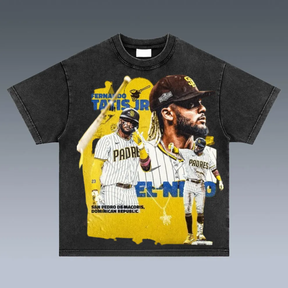 T-shirt Fashionable baseball graphic print Daily Streetwear | TIDESENCE