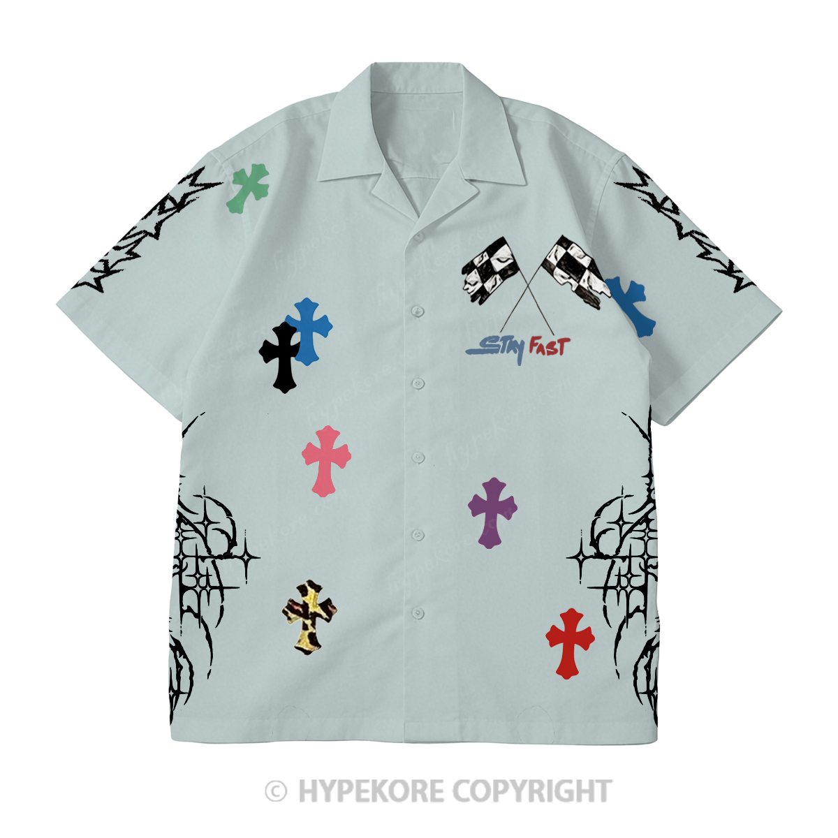 cross Short-Sleeve Printed Casual Suit