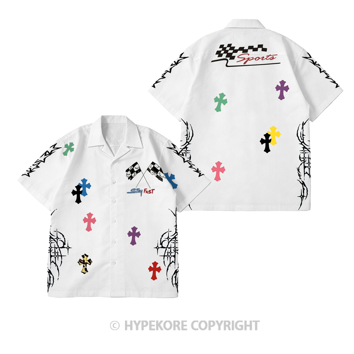 cross Short-Sleeve Printed Casual Suit