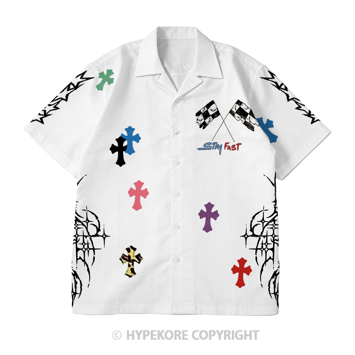 cross Short-Sleeve Printed Casual Suit