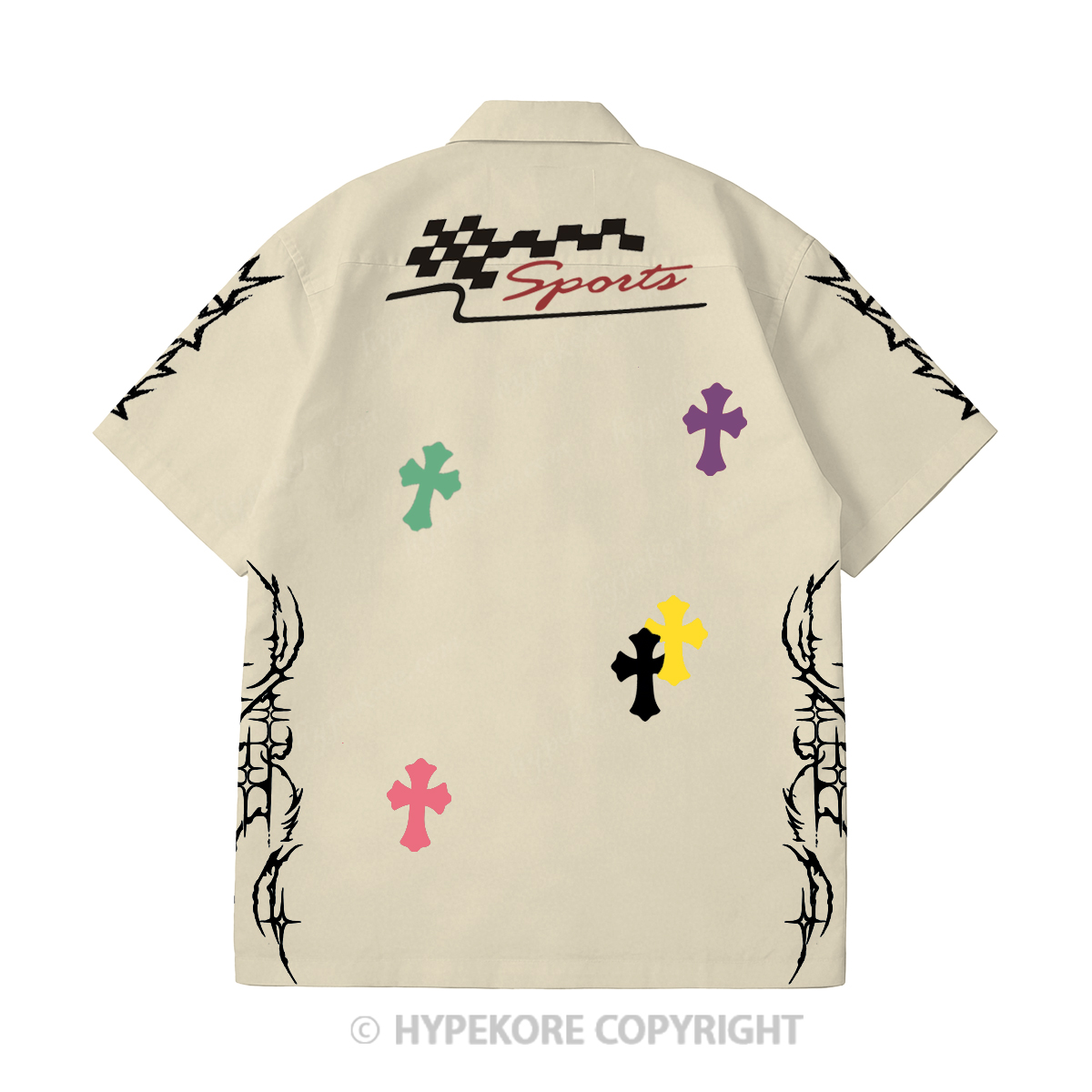 cross Short-Sleeve Printed Casual Suit