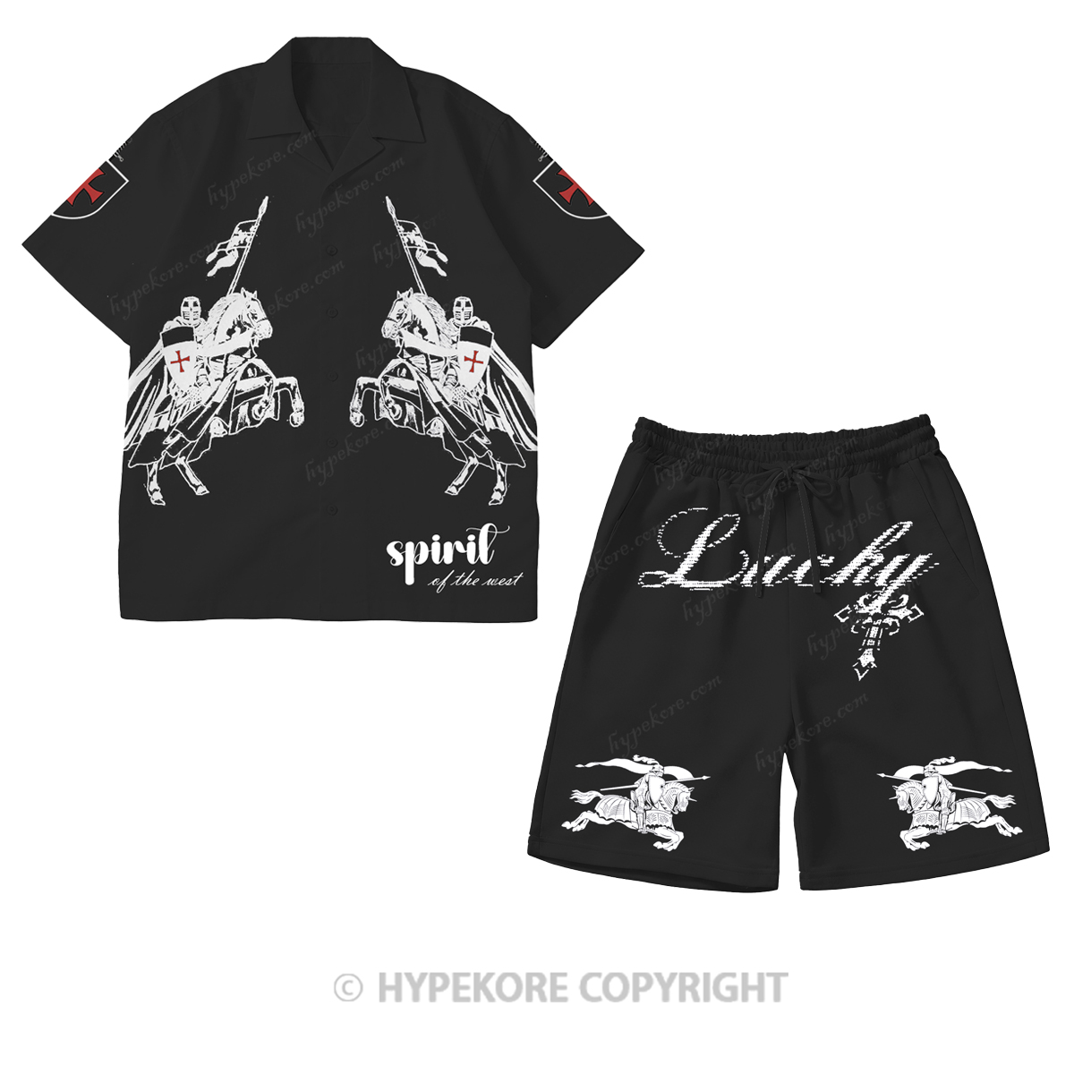 Knight Short-Sleeve Printed Casual Suit