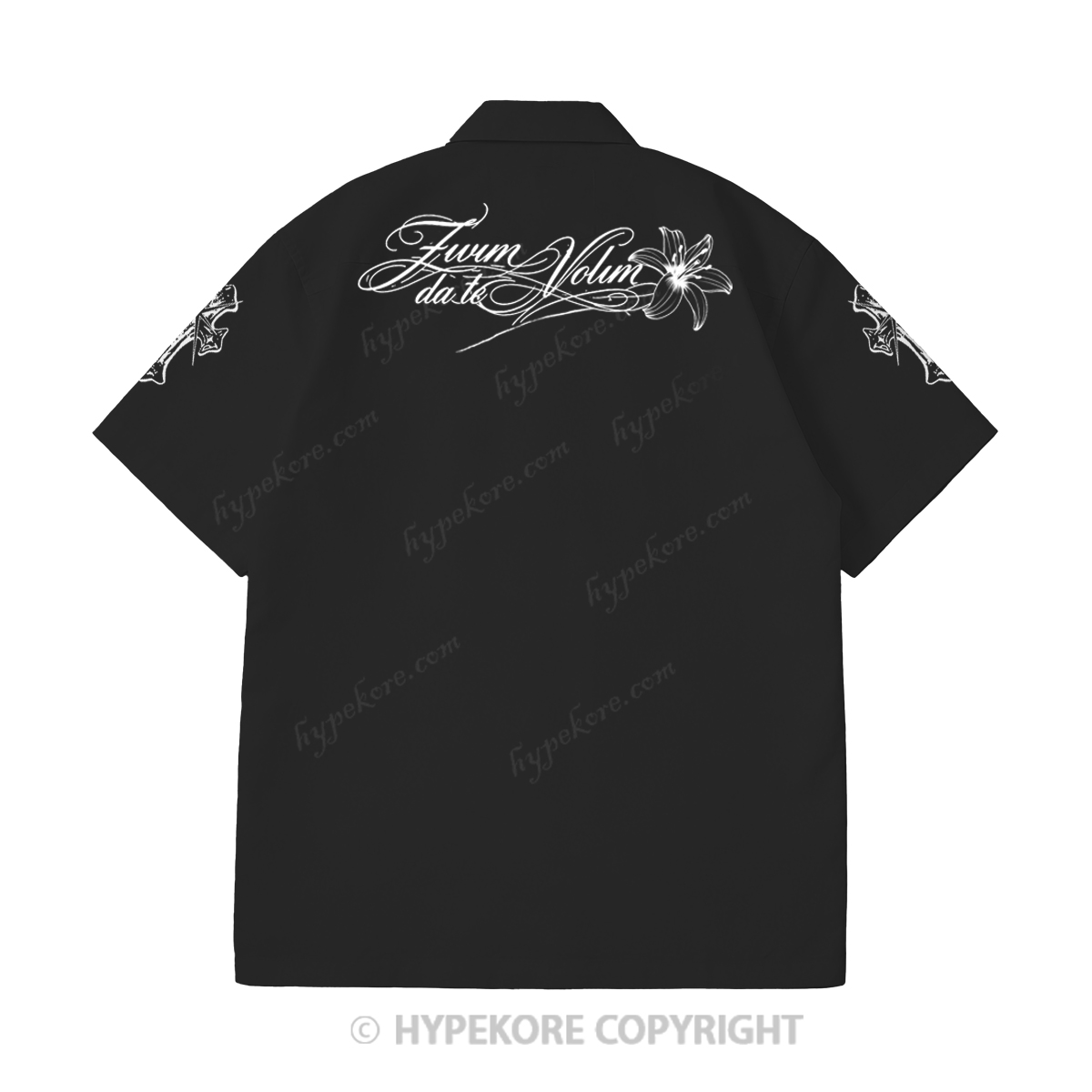 cross Cuban collar short-sleeved shirt