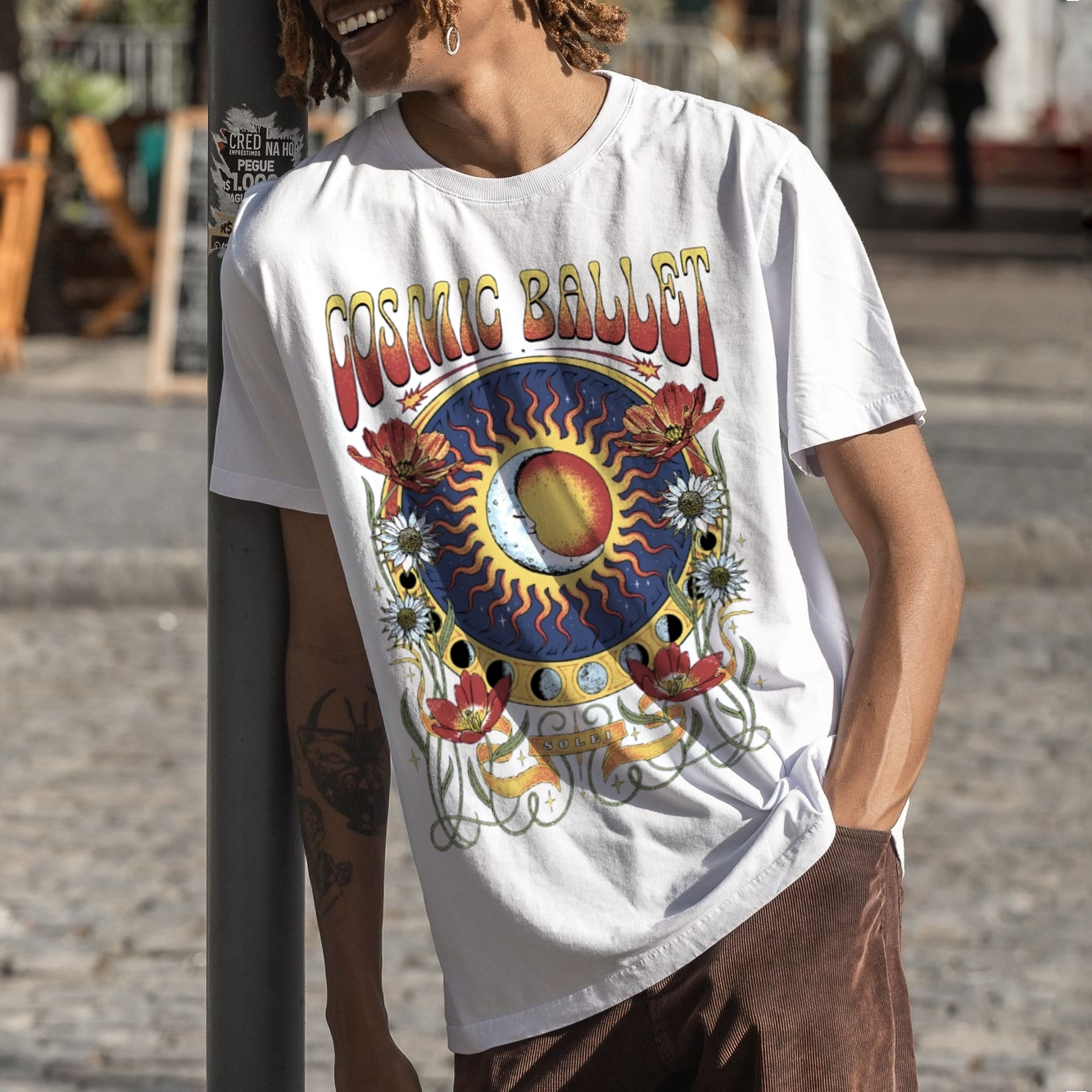 Cotton T-Shirt | Hippie Sun Unisex Casual Short Sleeve | TIDESENCE
