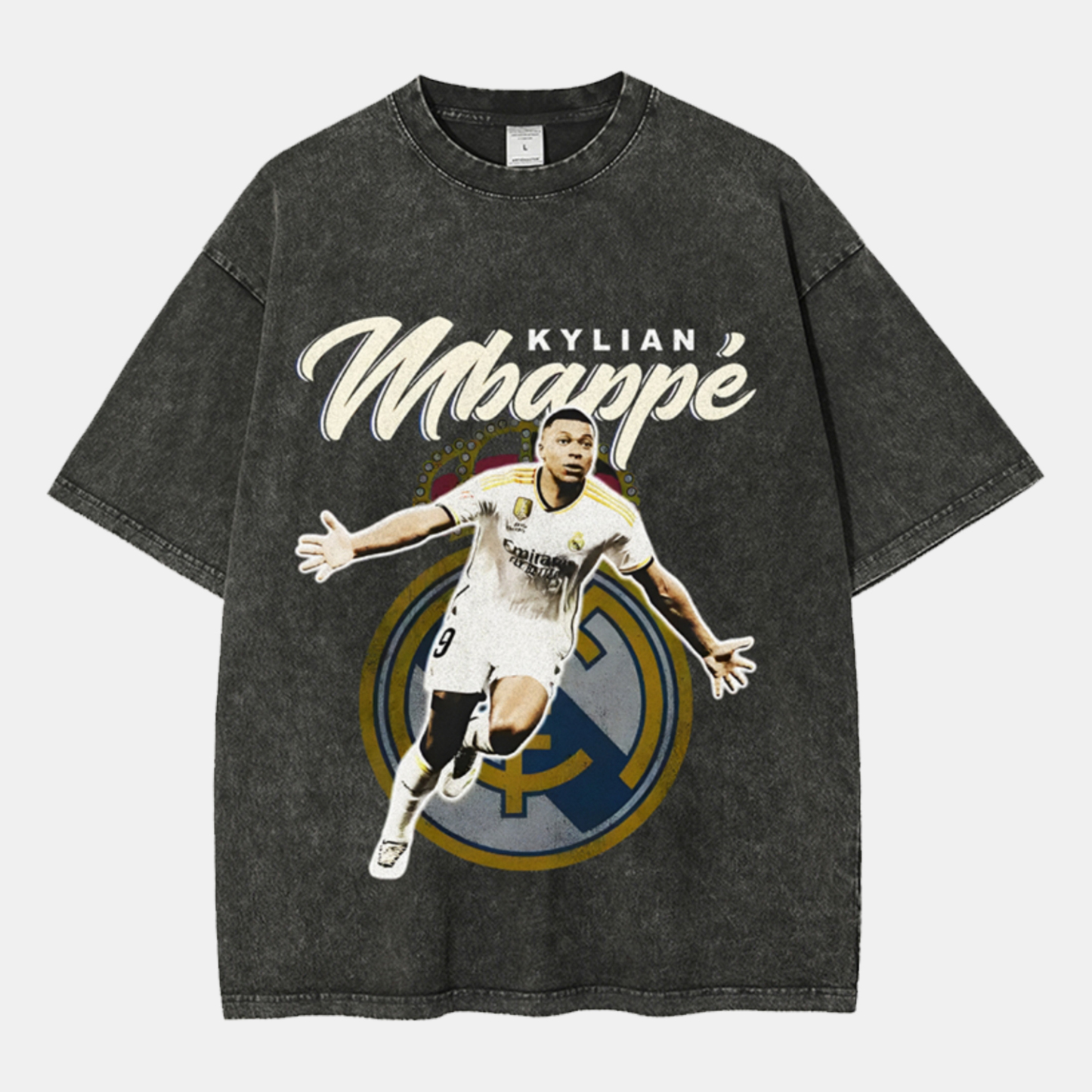Unisex-Adult Ultra Cotton Washed T-Shirt Graphic  MBAPPE - REAL MADRID TEE 