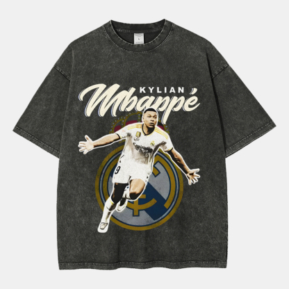 Unisex-Adult Ultra Cotton Washed T-Shirt Graphic  MBAPPE - REAL MADRID TEE 