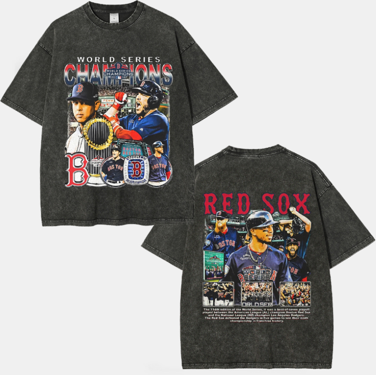 Unisex-Adult Ultra Cotton Washed T-Shirt Graphic 2018 WORLD SERIES CHA