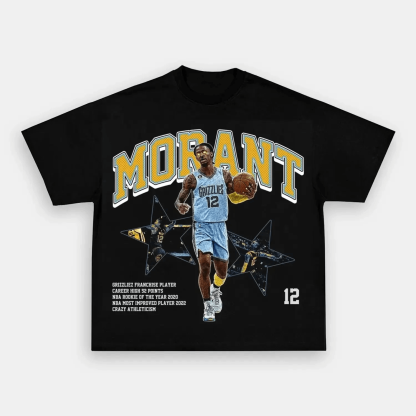 Unisex-Adult Ultra Cotton Washed T-Shirt Graphic  Morant TEE 