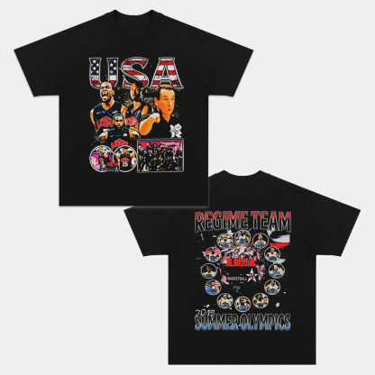 Unisex-Adult Ultra Cotton Washed T-Shirt Graphic  USA TEAM VINTAGE TEE 