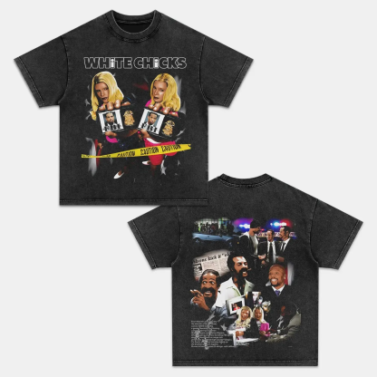 Unisex-Adult Ultra Cotton Washed T-Shirt Graphic    WHITE CHICKS TEE 