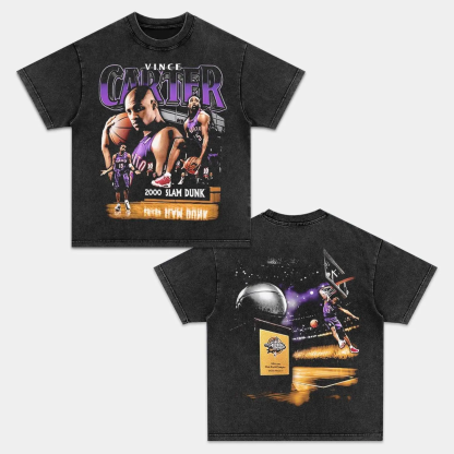 Unisex-Adult Ultra Cotton Washed T-Shirt Graphic  VINCE CARTER VINTAGE TEE 