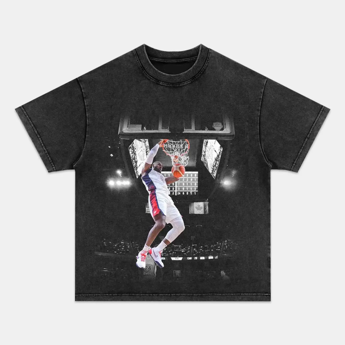 Unisex-Adult Ultra Cotton Washed T-Shirt Graphic  USA TEAM-LEBRON JAMES 7.13 VINTAGE TEE 