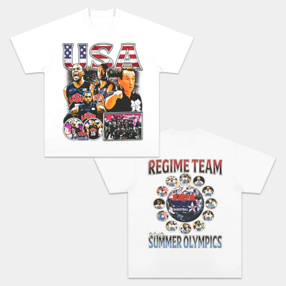 Unisex-Adult Ultra Cotton Washed T-Shirt Graphic  USA TEAM VINTAGE TEE 