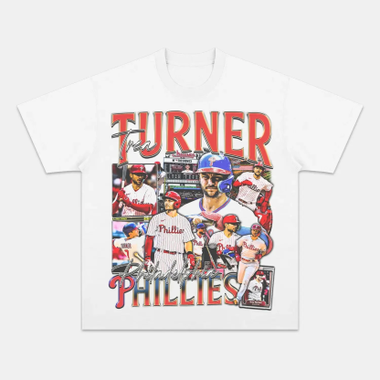 Unisex-Adult Ultra Cotton Washed T-Shirt Graphic  TREA TURNER - PHILLIES TEE 