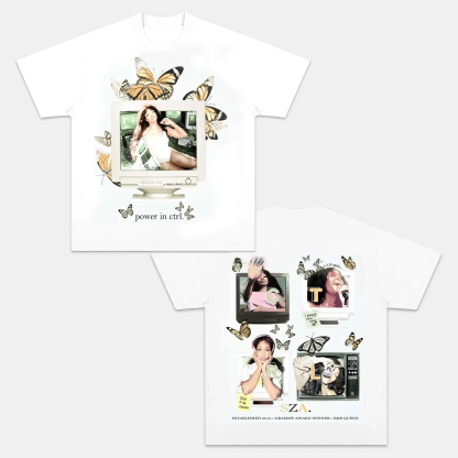 Unisex-Adult Ultra Cotton Washed T-Shirt Graphic  SZA CTRL V2 TEE 