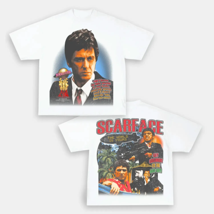 Unisex-Adult Ultra Cotton Washed T-Shirt Graphic  SCARFACE TEE 