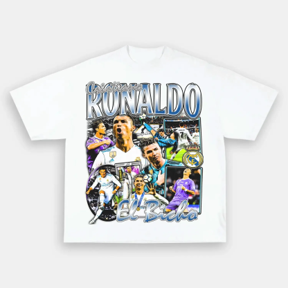 Unisex-Adult Ultra Cotton Washed T-Shirt Graphic  RONALDO REAL MADRID TEE 