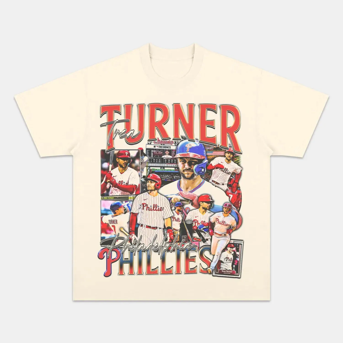 Unisex-Adult Ultra Cotton Washed T-Shirt Graphic  TREA TURNER - PHILLIES TEE 