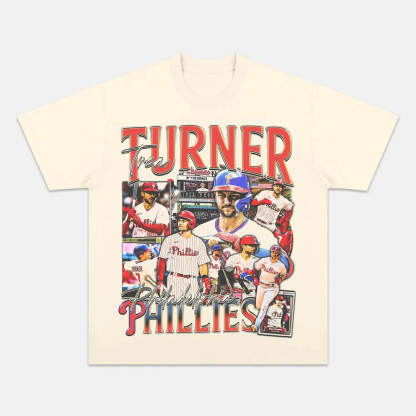 Unisex-Adult Ultra Cotton Washed T-Shirt Graphic  TREA TURNER - PHILLIES TEE 
