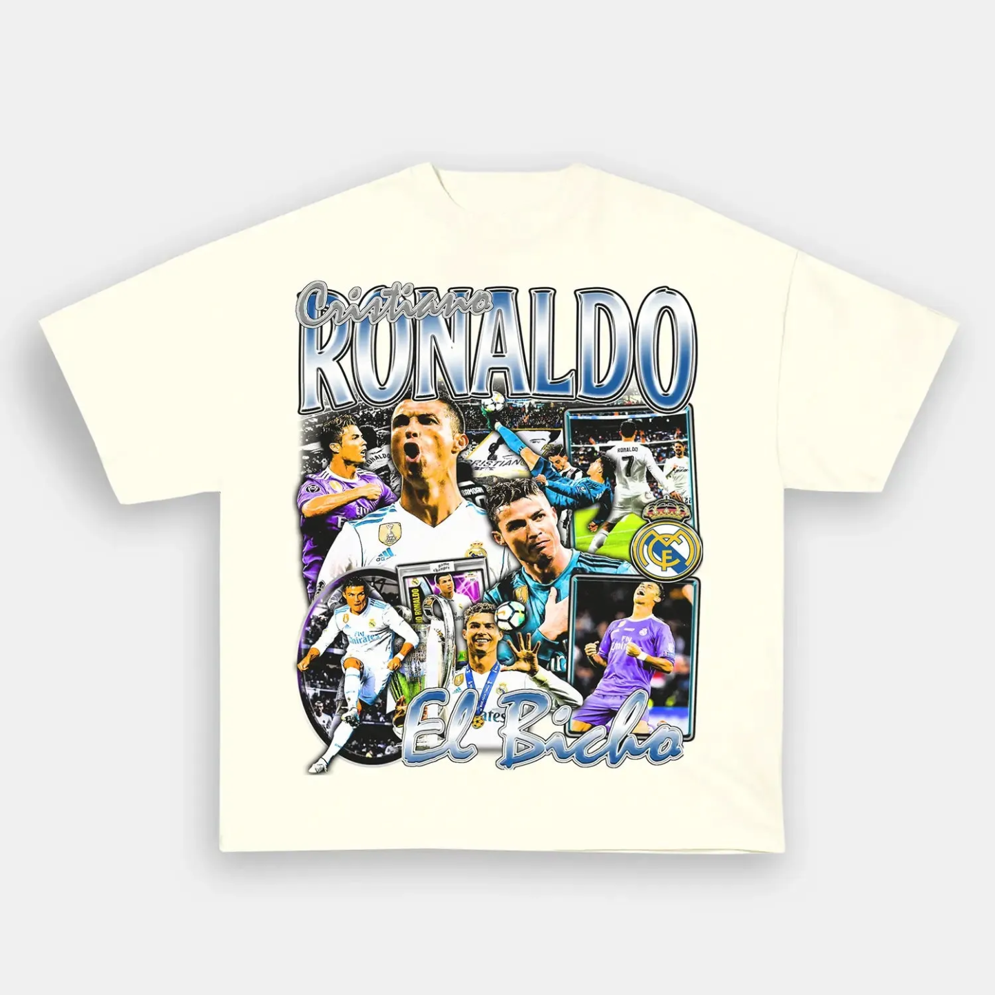 Unisex-Adult Ultra Cotton Washed T-Shirt Graphic  RONALDO REAL MADRID TEE 