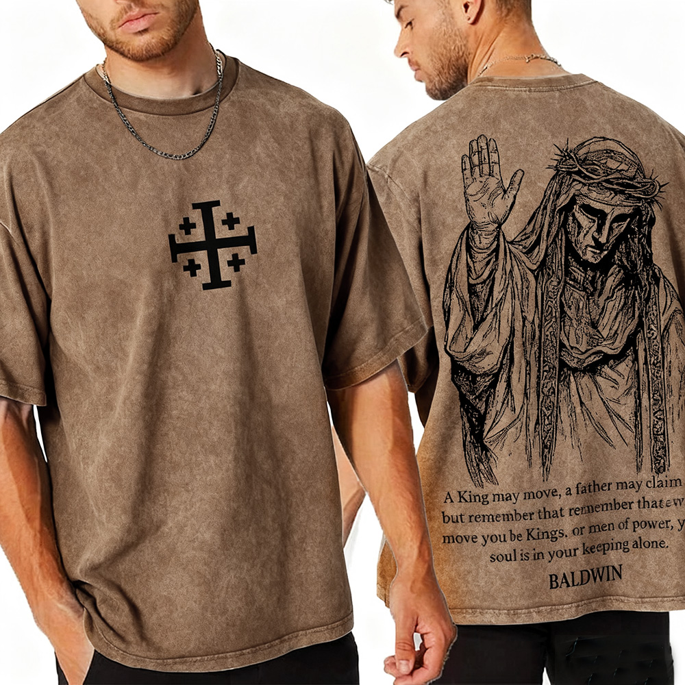 Baldwin IV never gave in to illness King of Jerusalem Washed Unisex T-Shirt