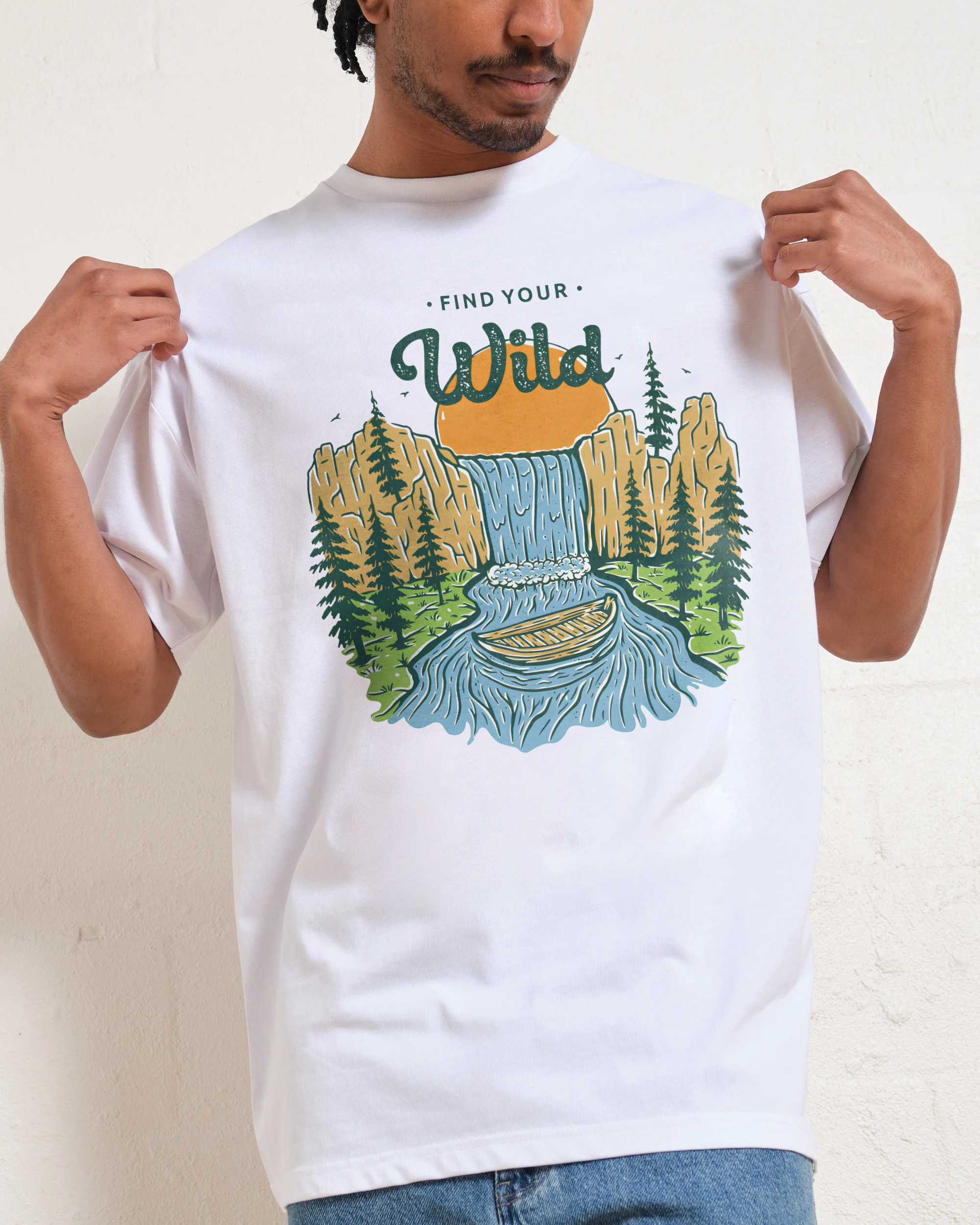 Cotton T-Shirt | Forest Landscape Unisex Fit Find Your Wild | TIDESENCE
