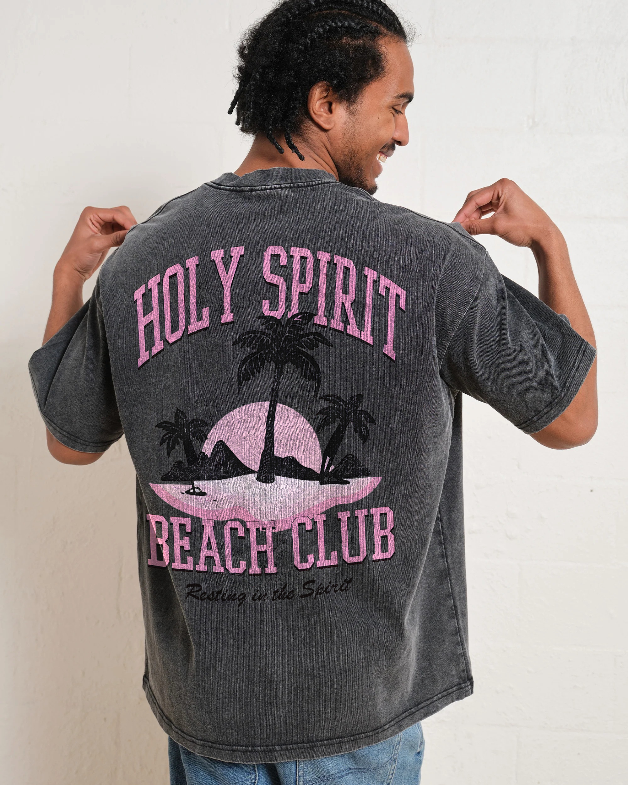 Washed T-Shirt | Surf Unisex Fit Holy Spirit Beach Club | TIDESENCE