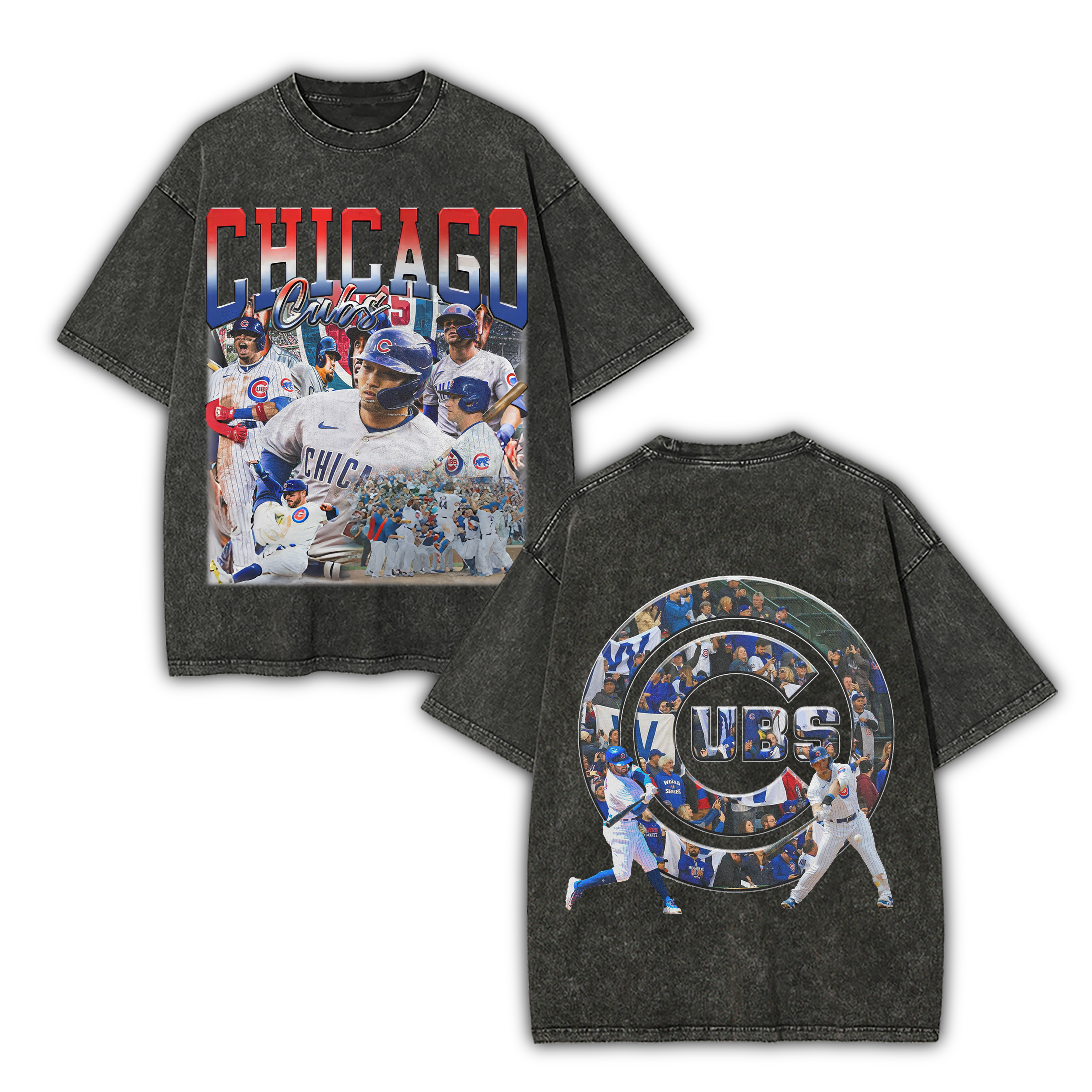 T-Shirt CHICAGO CUBS BASEBALL TEE Unisex Fit Washed Outdoor | TIDESENCE