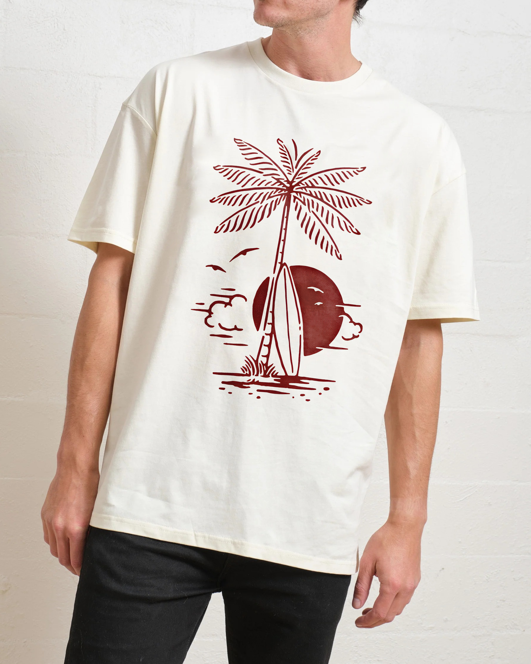Cotton T-Shirt | Surf Unisex Fit Coconut Tree | TIDESENCE
