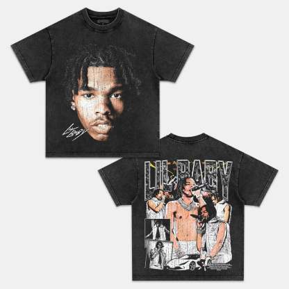 Unisex-Adult Ultra Cotton Washed T-Shirt Graphic LIL BABY TEE 