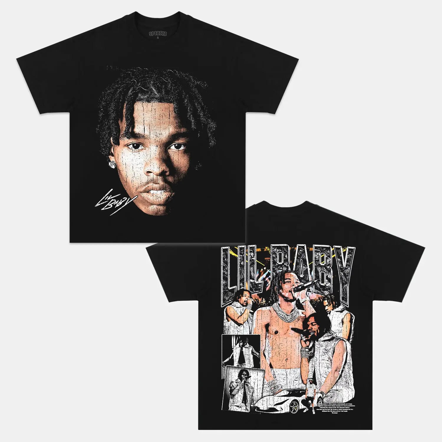 Unisex-Adult Ultra Cotton Washed T-Shirt Graphic LIL BABY TEE 