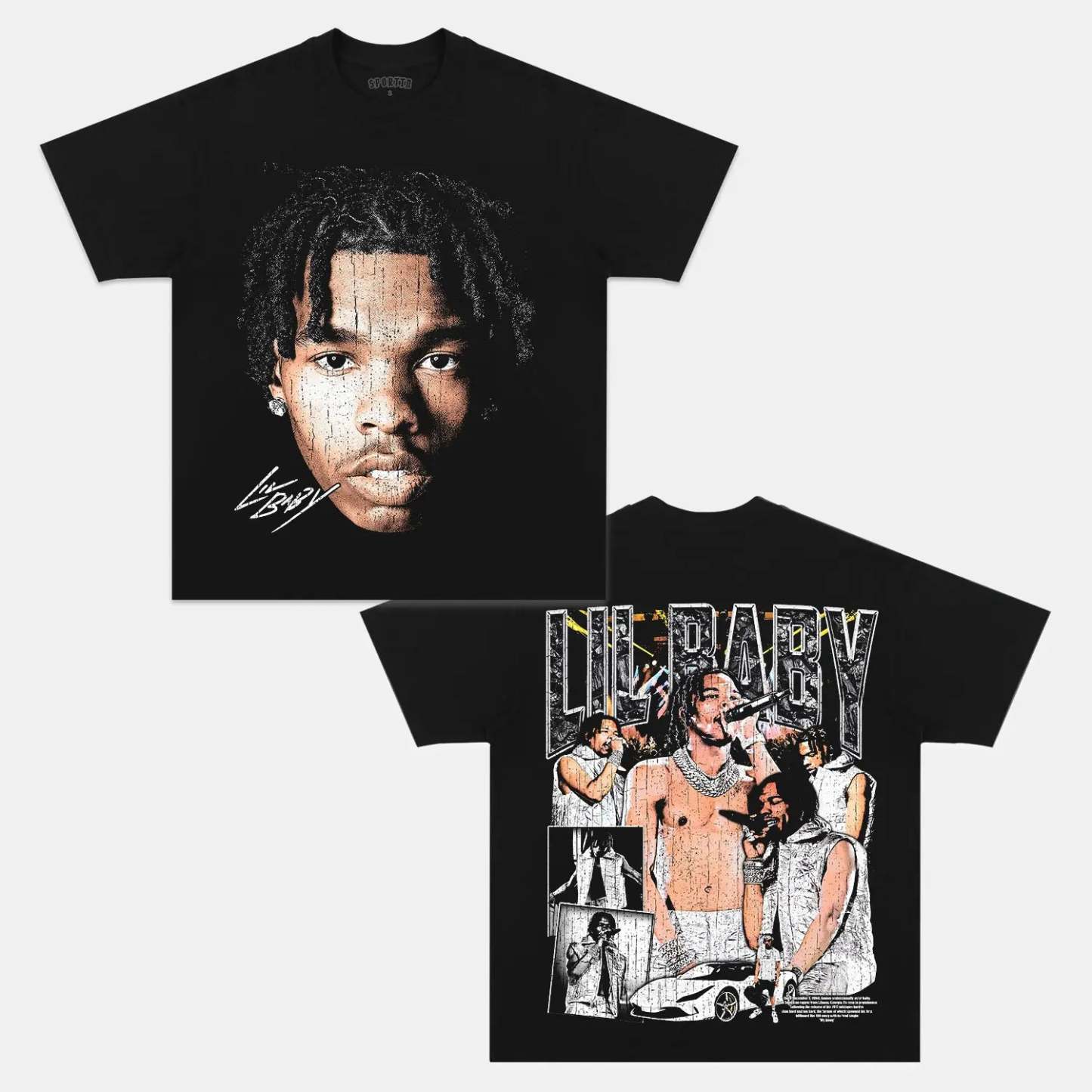 Unisex-Adult Ultra Cotton Washed T-Shirt Graphic LIL BABY TEE 