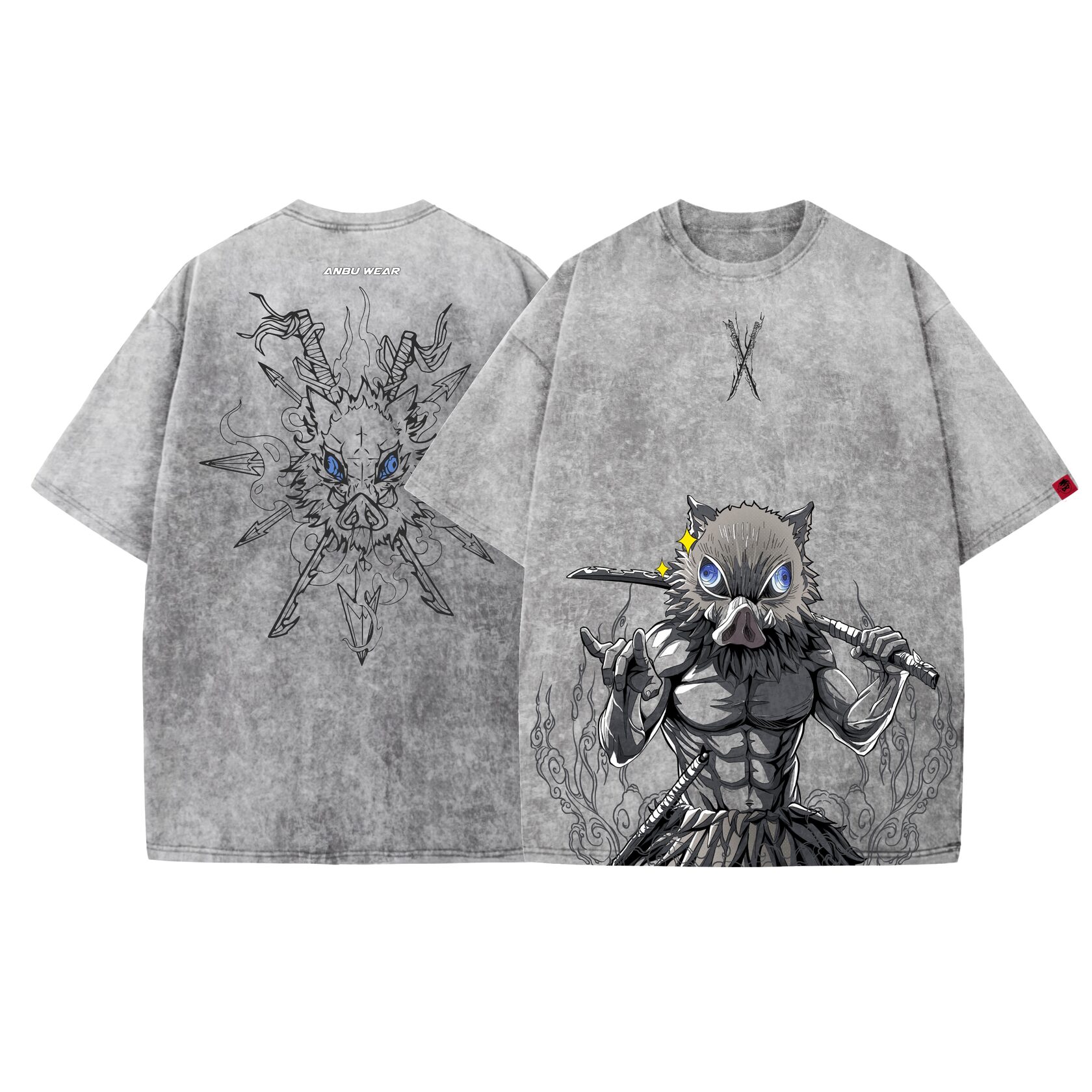 Demon Slayer Washed T-shirt / INOSUKE v2