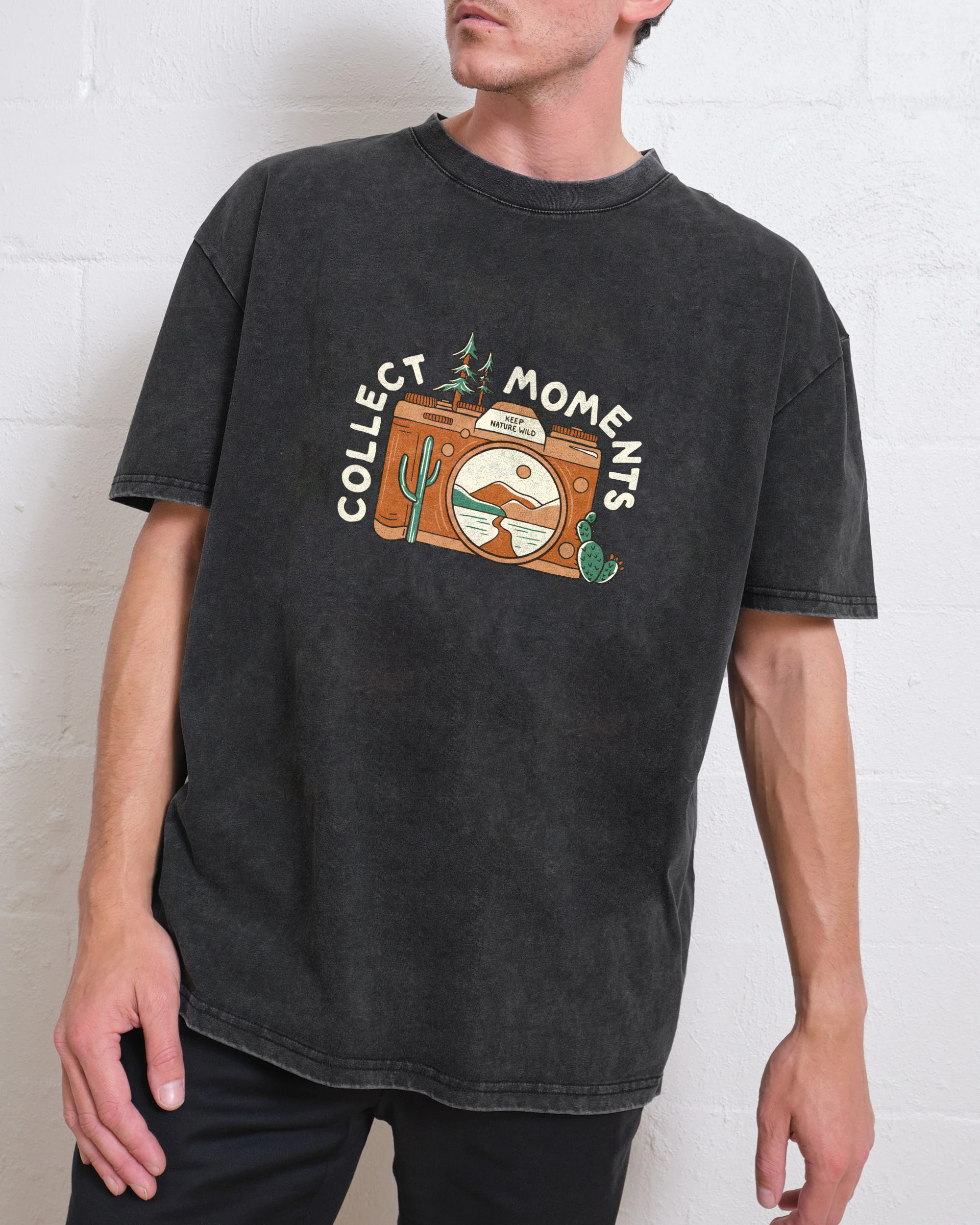 Washed T-Shirt | Landscape Camera Unisex Fit Collect Moment | TIDESENCE