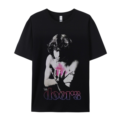 Unisex-Adult Ultra Cotton Washed T-Shirt Graphic JIM MORRISON THE DOORS TEE 