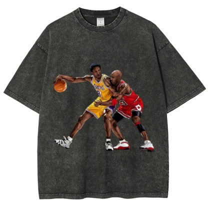 Unisex-Adult Ultra  Washed T-Shirt Graphic KOBE & JORDAN 