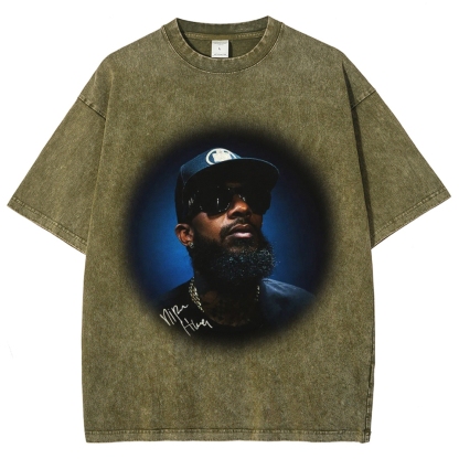 Unisex-Adult Ultra Cotton Washed T-Shirt Graphic NIPSEY_HUSSLE_TEE 