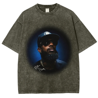 Unisex-Adult Ultra Cotton Washed T-Shirt Graphic NIPSEY_HUSSLE_TEE 