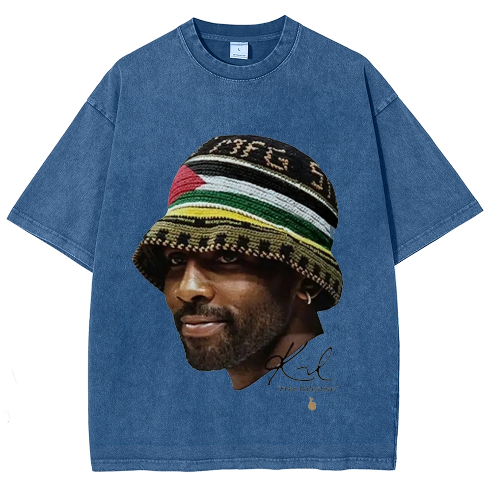 Unisex-Adult Ultra Cotton Washed T-Shirt Graphic KYRIE IRVING V3 VINTAGE TEE 