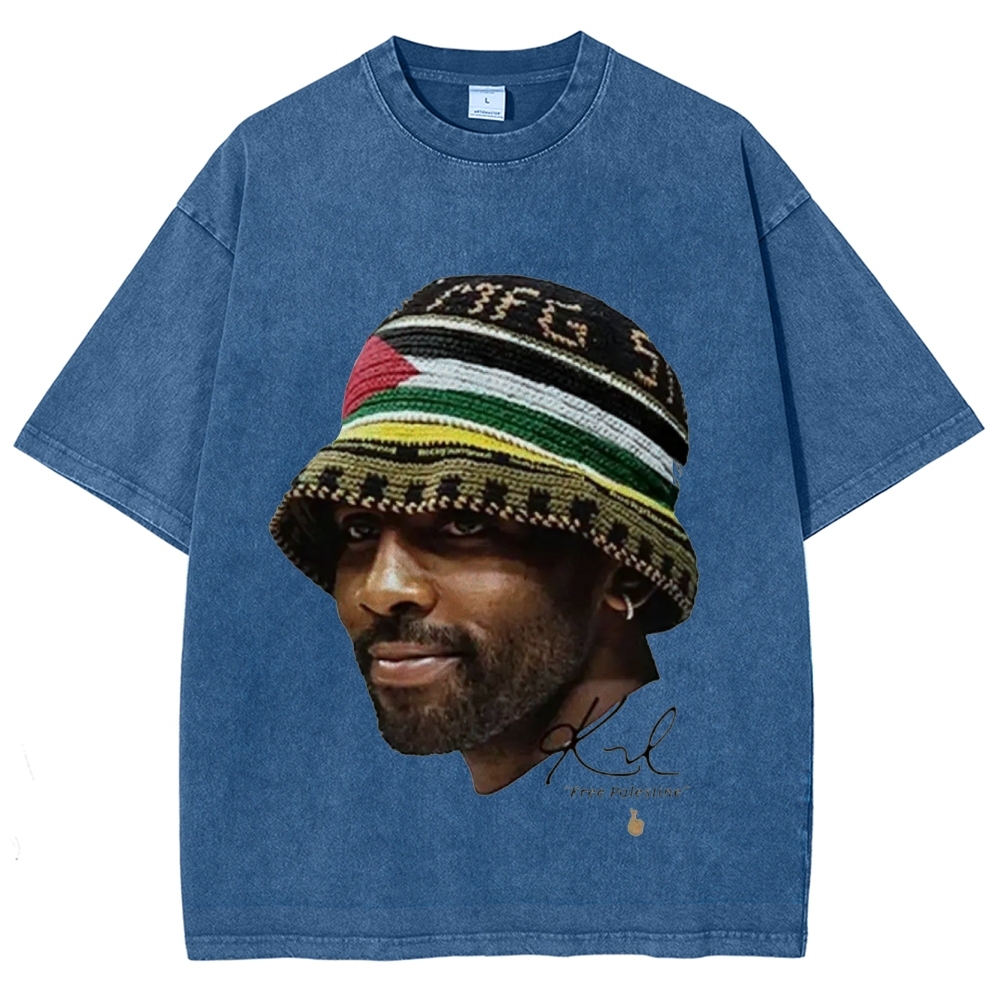 Unisex-Adult Ultra Cotton Washed T-Shirt Graphic KYRIE IRVING V3 VINTAGE TEE 