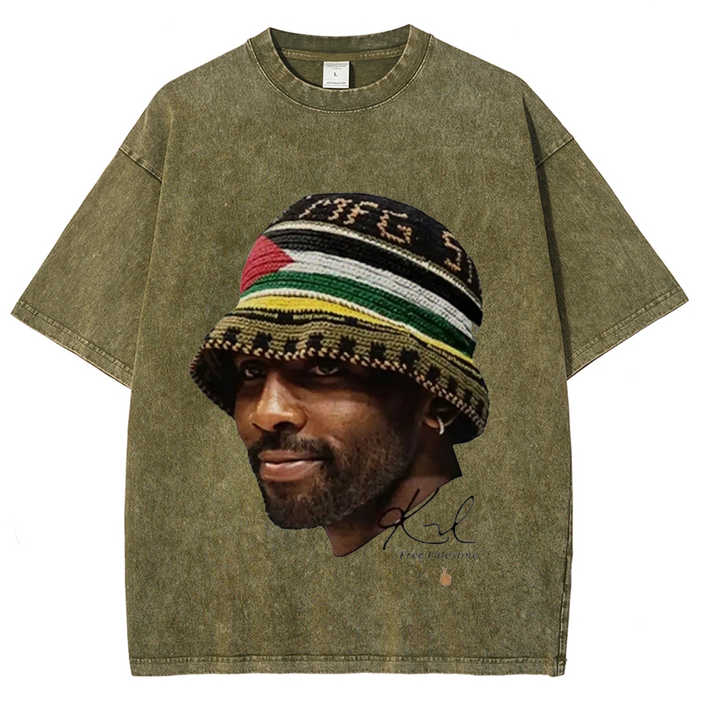 Unisex-Adult Ultra Cotton Washed T-Shirt Graphic KYRIE IRVING V3 VINTAGE TEE 