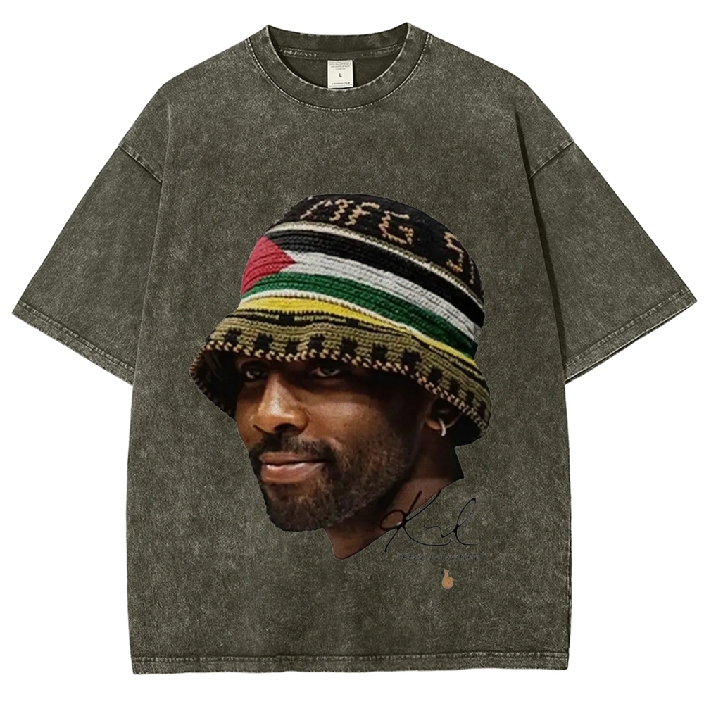 Unisex-Adult Ultra Cotton Washed T-Shirt Graphic KYRIE IRVING V3 VINTAGE TEE 