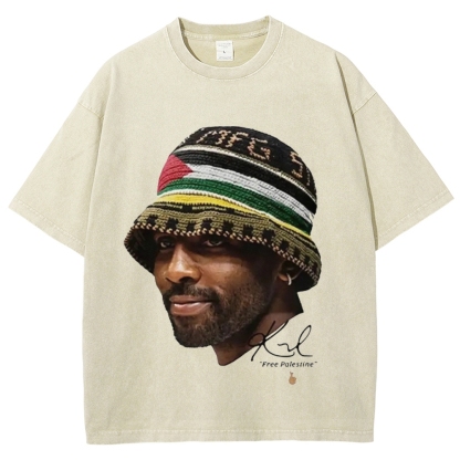 Unisex-Adult Ultra Cotton Washed T-Shirt Graphic KYRIE IRVING V3 VINTAGE TEE 