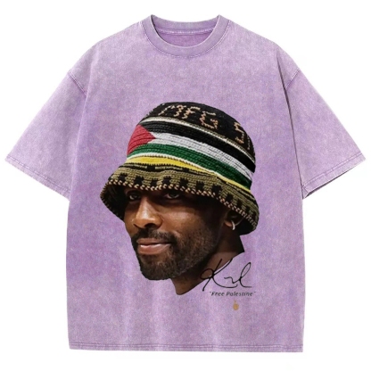 Unisex-Adult Ultra Cotton Washed T-Shirt Graphic KYRIE IRVING V3 VINTAGE TEE 