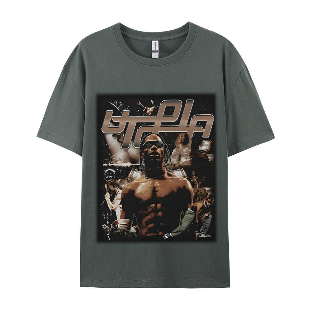 Unisex-Adult Ultra Cotton Washed T-Shirt Graphic TRAVIS SCOTT UTOPIA TEE 